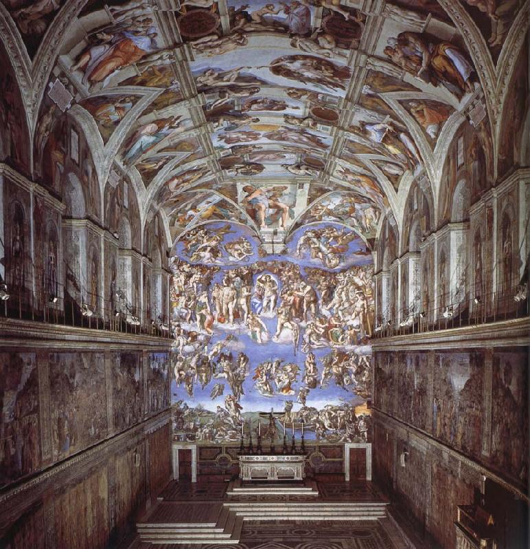 Michelangelo Buonarroti Sixtijnse chapel with the ceiling painting oil painting picture